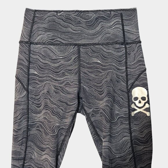 Lululemon x Soul Cycle In Movement Tight 25" Leggings Black Skull 6 Yoga Workout - Picture 2 of 8